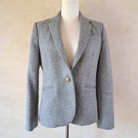 J. Crew Jackets & Blazers - J. Crew Campbell Blazer Size 6 Gray Donegal Wool Classic Prep Academia